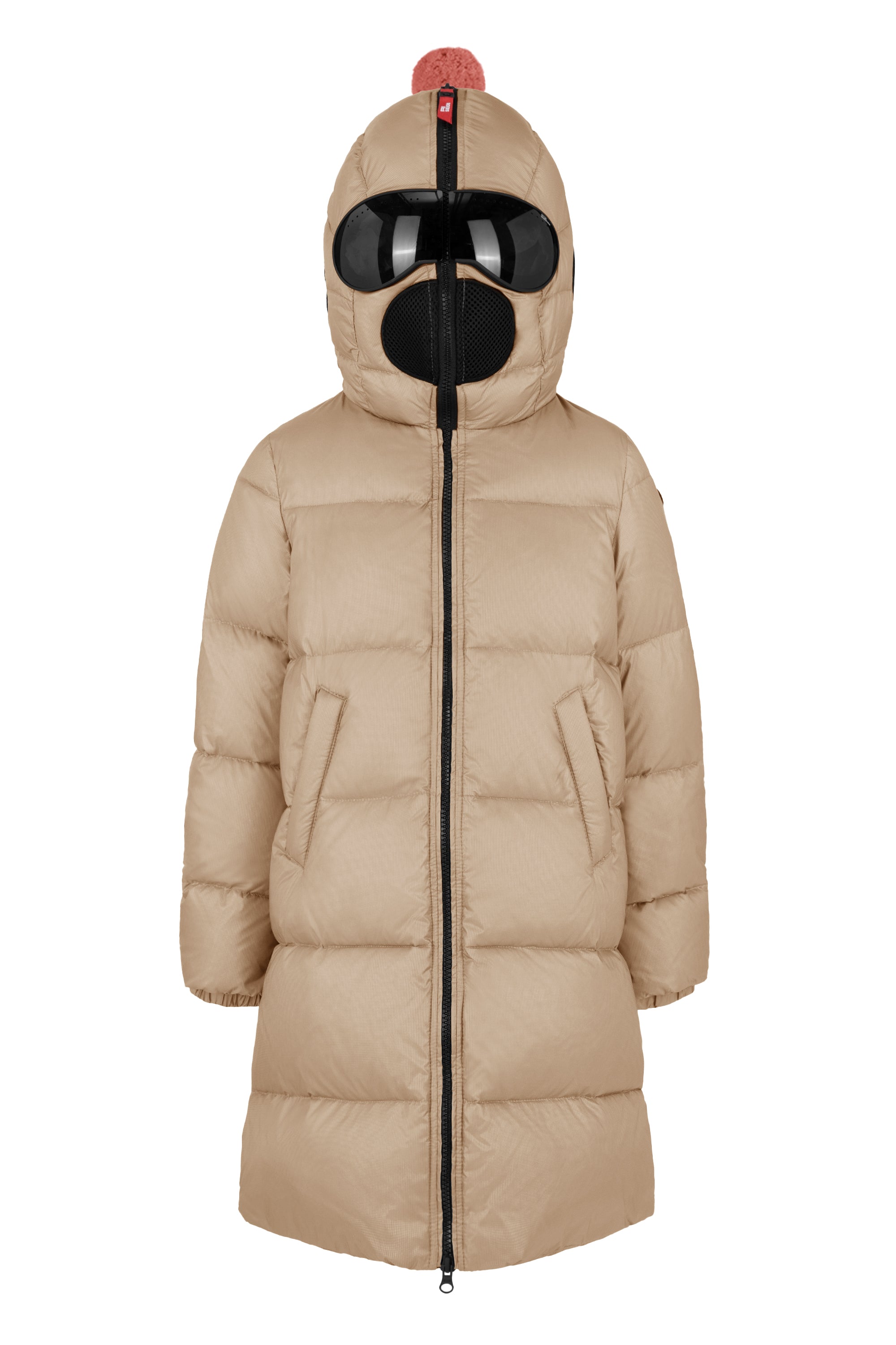 Long down jacket for girls with hood and lenses | Ai Riders